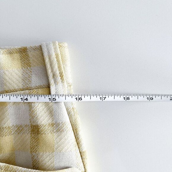 Vintage Sears Kings Road Mens Plaid Fortrel Flared Dress Pants YellowTan Size 32 - Picture 4 of 8
